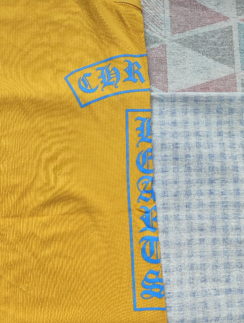 Yellow Graphic Tank Top with Blue Accents - Picture 6 of 8